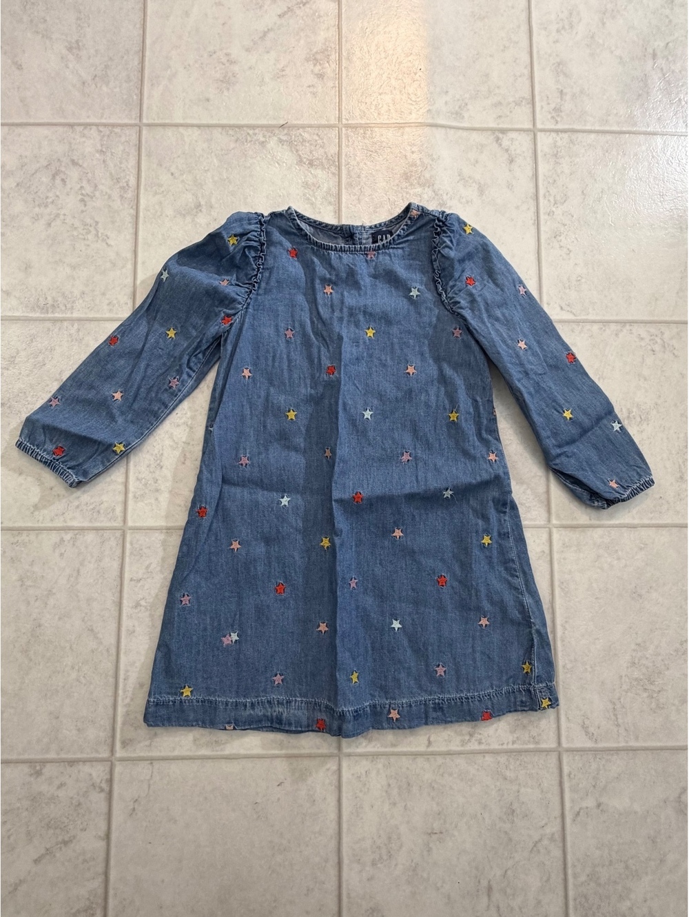 Gap Denim chambray embroidered dress